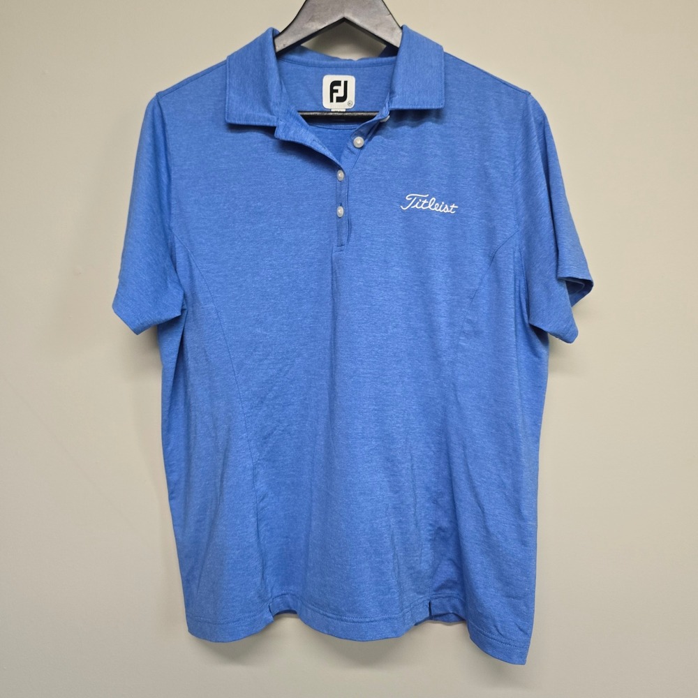 FootJoy Titleist Golf Polo Women XL Blue Short Sleeve Performance Sporty Preppy